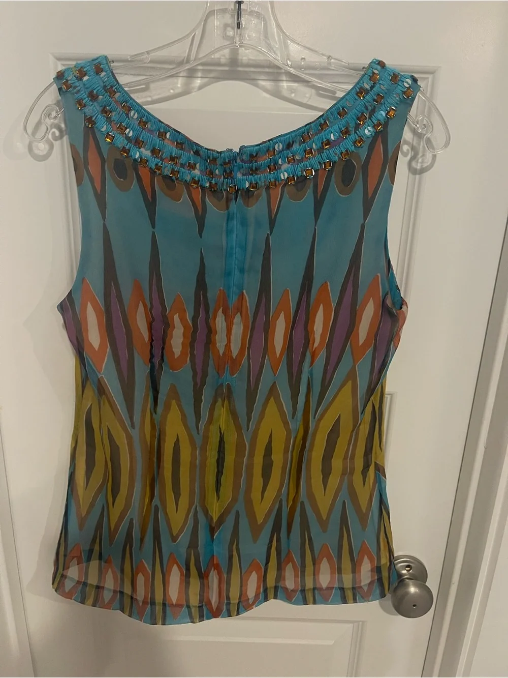 Tory Burch Multicolor Beaded Sleeveless Camisole